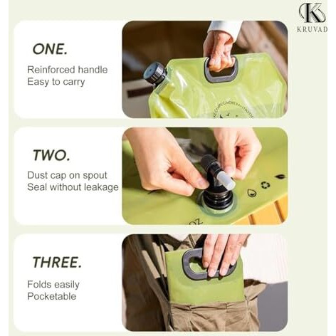 Kruvad Camping Water Saving Container Bag 8L Drinking Water Portable And Convenient Collapsible With Faucet Water Tank Mountain Container Bag For Outdoor Adventures And Emergencies [ 31X41X1 Cm ]