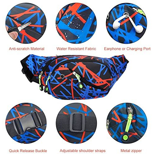 Gustave Waist Bags For Men Women, Stylish Waterproof Chest Bag With Adjustable Strap Sport Fanny Bag Bumbag For Hiking Travel Camping Running Sports Outdoors