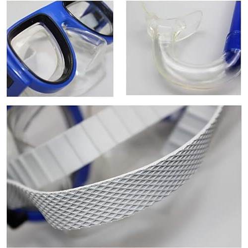 Kreshu Snorkel Mask Set Easy Breathing Dive Mask For Under Water Swimming | Adjustable Silicone Swim Goggles With Large Frame And Breathing Tube (Pack Of 1) (Swimming Scuba Diving Mask)