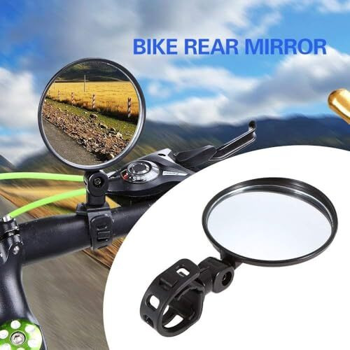 Jern Pack Of 2 Bike Rearview Mirror 360 Rotary Cycling Bicycle Convex Glass Rear View Mirror