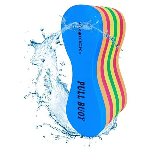 Prokick Pull Buoy For Swimming Pool Training | Training Leg Float For Unisex Adults And Junior | 8 Layer Foam Material | Safe Training Aid Float 1 Piece - Multicolor | Swimming Pullbuoy