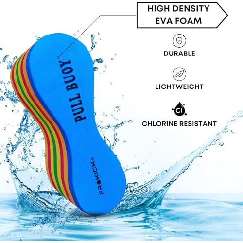 Prokick Pull Buoy For Swimming Pool Training | Training Leg Float For Unisex Adults And Junior | 8 Layer Foam Material | Safe Training Aid Float 1 Piece - Multicolor | Swimming Pullbuoy