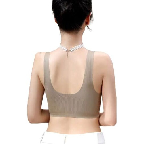 Luella Women's Full Support Wireless Sports Bra, Padded, Lace Silk, Elegant Comfort (L, Black)