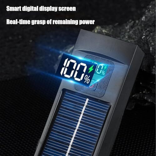 Linist Solar Powered Led Bicycle Light  Rechargeable Bicycle Flashlight With Digital Display, Type-C And Solar Charging, Waterproof Front Lamp For Night Cycling Safety