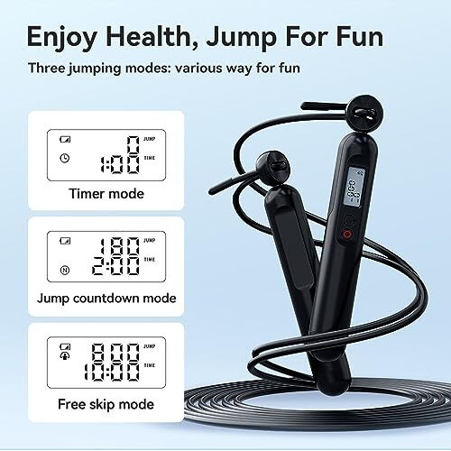 Hoffen Smart Jump Skip Rope, Fitness Skipping Rope With App Data Analysis, Workout Jump Ropes For Home Gym, Crossfit, Jumping Rope Counter For Exercise For Men, Women, Kids, Skipper Girls