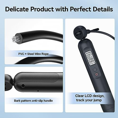 Hoffen Smart Jump Skip Rope, Fitness Skipping Rope With App Data Analysis, Workout Jump Ropes For Home Gym, Crossfit, Jumping Rope Counter For Exercise For Men, Women, Kids, Skipper Girls