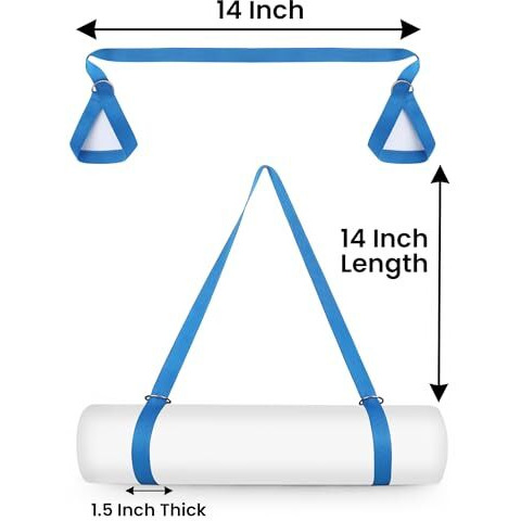 Royalcore Yoga Mat Carry Strap Strong,Convenient & Durable |Easyto Use,With D Ring Buccle,For Carrying & Sling Belt For Holding Mat With Adjustable Strap,Fit For 4 Mm To 15 Mm Yoga Mat (Turquiose)