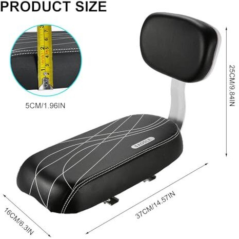 Proberos Universal Bicycle Pannier Rack Seat With Back Support Cushion For Road Bikes, Adult Bike Rear Rack With Screw Accessories