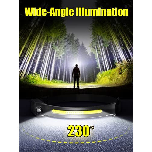 Unbon Rechargeable Headlamp, Ultra Powerful Usb Motion Sensor Led Headlamp, Waterproof Head Torch For Diy Camping