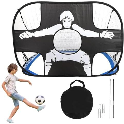 Proberos Football Goal Post Net, Portable Easy-Setup Soccer Goal Post For Indoor Outdoor Football Sport Games Mini Training Practice Set With Carry Bag