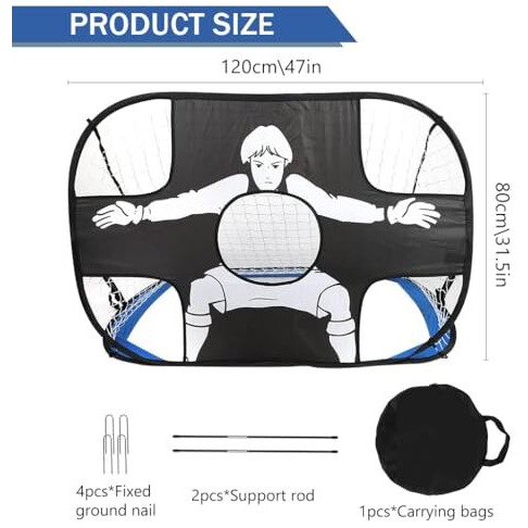 Proberos Football Goal Post Net, Portable Easy-Setup Soccer Goal Post For Indoor Outdoor Football Sport Games Mini Training Practice Set With Carry Bag