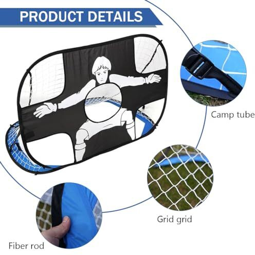 Proberos Football Goal Post Net, Portable Easy-Setup Soccer Goal Post For Indoor Outdoor Football Sport Games Mini Training Practice Set With Carry Bag