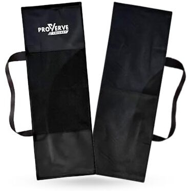 Proverve Wicket Set Cover With Cool Mesh Design, Premium 80-Gsm Unwoven Fabric Full Size Cover For Wooden And Plastic Wicket Set With Heavy Duty Stitched Strap (Black, Pack Of 1)