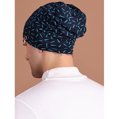 Vimal Jonney Men's Scarf (Ring_Cap_Prt-No.3-Nvy_01_Navy Blue_Free Size)