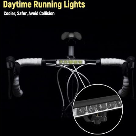 Linist 5 Led Bicycle Light - Super Bright 1800 Lumen High/Low Beam Usb-C Rechargeable Waterproof Cycling Light-5 Mode-Black