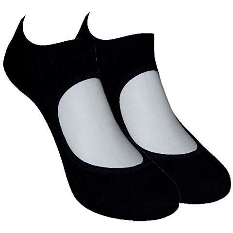 Balenzia Women's Anti Bacterial Anti-Skid Yoga/Pilates/Dance/Ballet Socks | Made With Bamboo And Spandex | Women Yoga Socks - 2 Pair Pack- (Free Size) (Black)