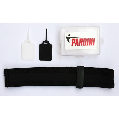 Pardini Sweat Absorbing Headband Eye Blinder With Flip-Able Blinds (White & Black)  Issf Standard, Non-Reflective Matte Finish, Clip-On Design, Plastic Case  Pack Of 1