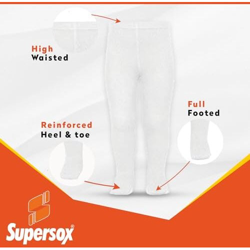 Supersox Tights For Babies, Made With Breathable, Anti Odour & Moisture Absorbent Combed Cotton, Ideal For All Day Activity (Pack Of 1)