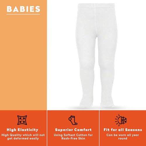 Supersox Tights For Babies, Made With Breathable, Anti Odour & Moisture Absorbent Combed Cotton, Ideal For All Day Activity (Pack Of 1)