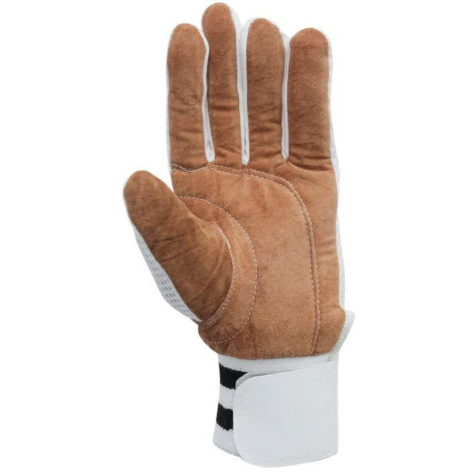 Whitedot Sports Leather Whitedot Net Albatross Chamois Cricket Wicket Keeping Inner Gloves, White, Large
