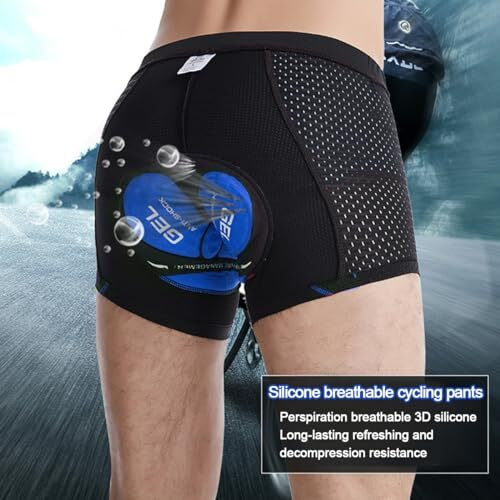Oligitdi Men's Cycling Shorts,4D Gel Padded Out-Wearable Motorcycle Bike Riding Shorts Quick-Dry Half Pants (L) Black
