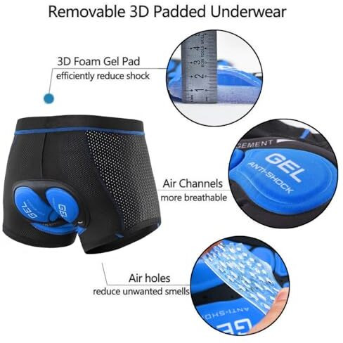 Oligitdi Men's Cycling Shorts,4D Gel Padded Out-Wearable Motorcycle Bike Riding Shorts Quick-Dry Half Pants (L) Black