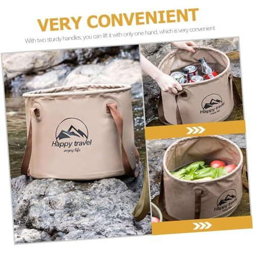 Handcuffs Foldable Water Bucket | Collapsible Buckets | Container | Camping | Portable | Fishing | Folding | Wash Basin | Travel | Boating | Storage | Tank (10 Ltr)