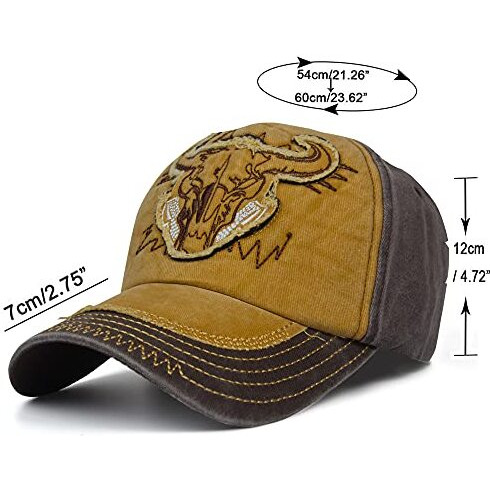 Aavjo , Bull Denim Cotton Stylish Cap For Men Women With Brim (Fit To Head Size - Approx 54Cm To 60Cm) (Yellow)