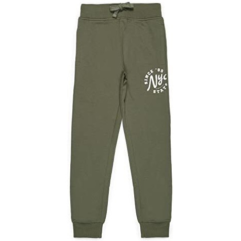 Alan Jones Clothing Boys Solid Cotton High Rise Joggers Track Pant (Olive_15-16 Years)