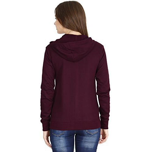 Fleximaa Women's Cotton Regular Fit Hooded Hoodie (Whoomaroon7C-M_Maroon_Medium)
