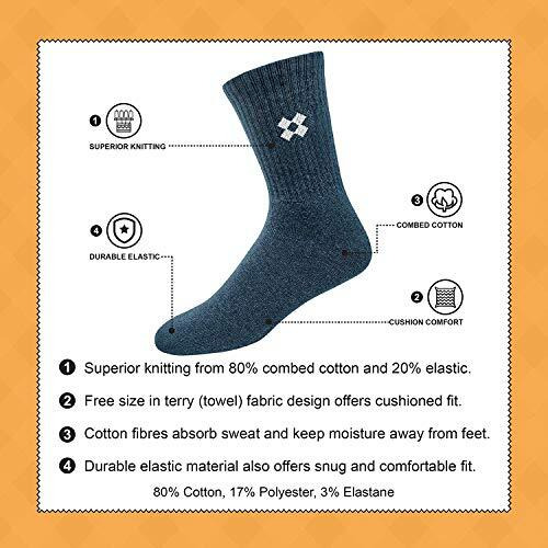 Arkyle Woolen Winter Socks For Men Thick Terry Towel Cushion Socks, Free Size, Pack Of 4