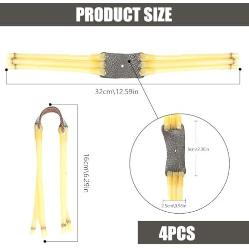 Proberos Target Games And Darts, Slingshot Accessory, Slingshotrubber Bands 3-String High Elastic Rubber Bands Elastic Natural Latex Rubber Catapult Bands