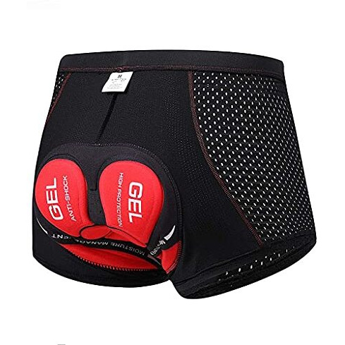 Proberos Cotton Cycling Shorts For Men & Women With 3D Gel Padded, Sillicone And Foam Padded Underwear For Cycling, Anti-Slip Leg Grips And Sweat Resistant Bike Shorts(M), Black