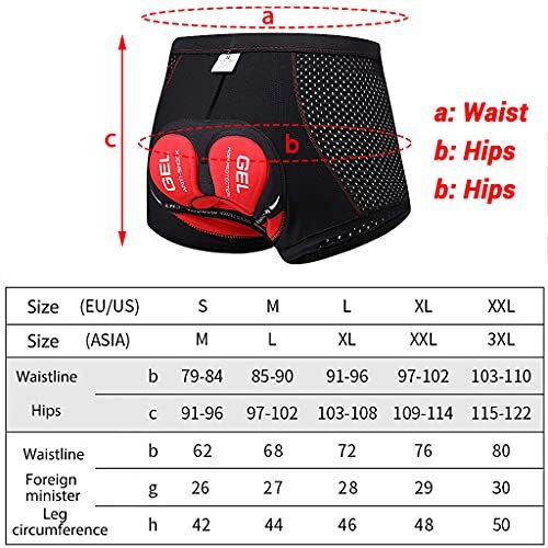 Proberos Cotton Cycling Shorts For Men & Women With 3D Gel Padded, Sillicone And Foam Padded Underwear For Cycling, Anti-Slip Leg Grips And Sweat Resistant Bike Shorts(M), Black