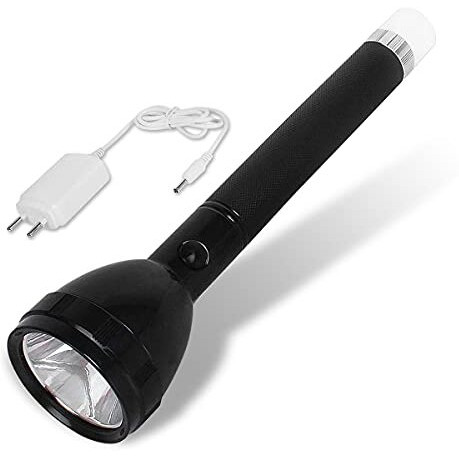 Pick Ur Needs Emergency Rechargeable 2 In 1 Long Range 50 Watt Led Torch With Back Light Dual Battery, 10000 Lumen