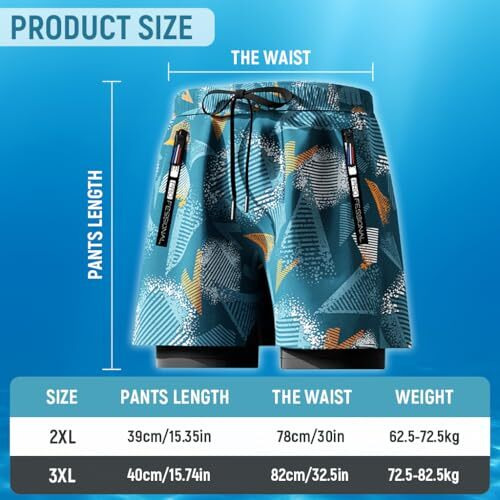 Proberos Swimming Trunk For Men Swimming Pants With Pockets For Men Elastic Double Layer Fashion Print Swimwear Shorts Sport Shorts For Men Quick Dry Outdoor Shorts For Running Swimming, 3Xl