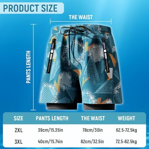 Proberos Swimming Trunk For Men Swimming Pants With Pockets For Men Elastic Double Layer Fashion Print Swimwear Shorts Sport Shorts For Men Quick Dry Outdoor Shorts For Running Swimming, 3Xl