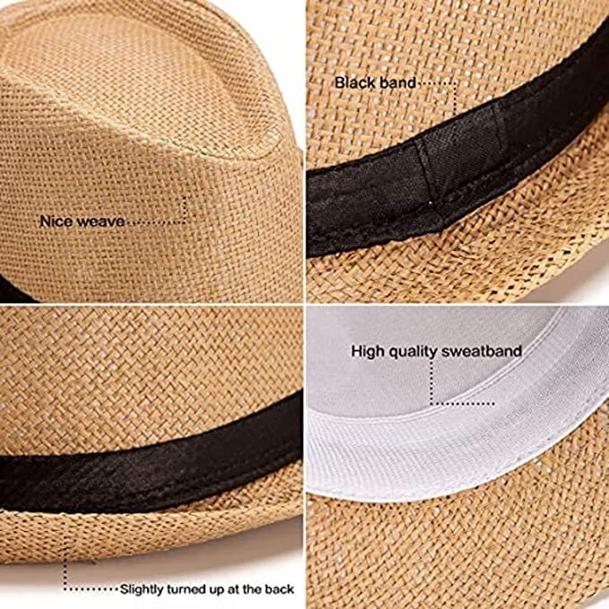 Clothera Jute Designer Fedora Hat For Men (Beige),Free Size
