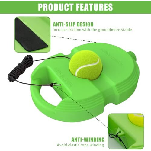 Optifit Tennis Trainer Device, Solo Tennis Training Equipment, Cricket Trainer, Portable Tennis Training Tool, Tennis Rebounder Kit, Suitable For Beginners Sport Exercise