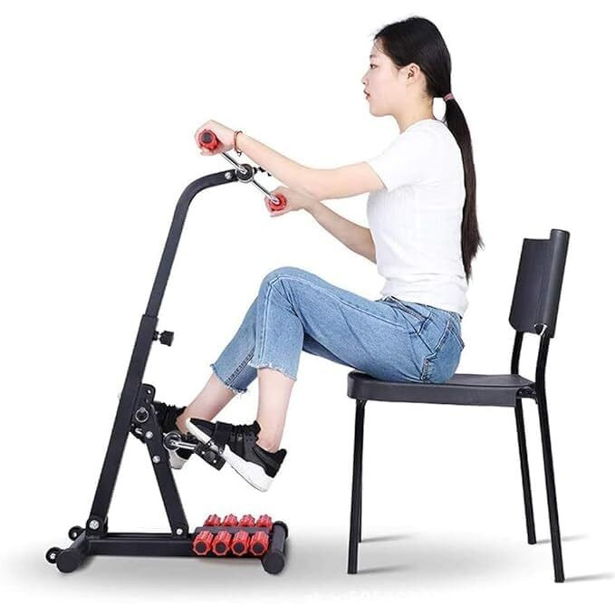 Yogimooni Strength Fitness Master Gym Mini Exercise Bike Portable Home Pedal Exerciser Home Gym Fitness Leg Arm Cardio Training For Pregnant Women, Elderly, Disabled, Men, Physio Bike