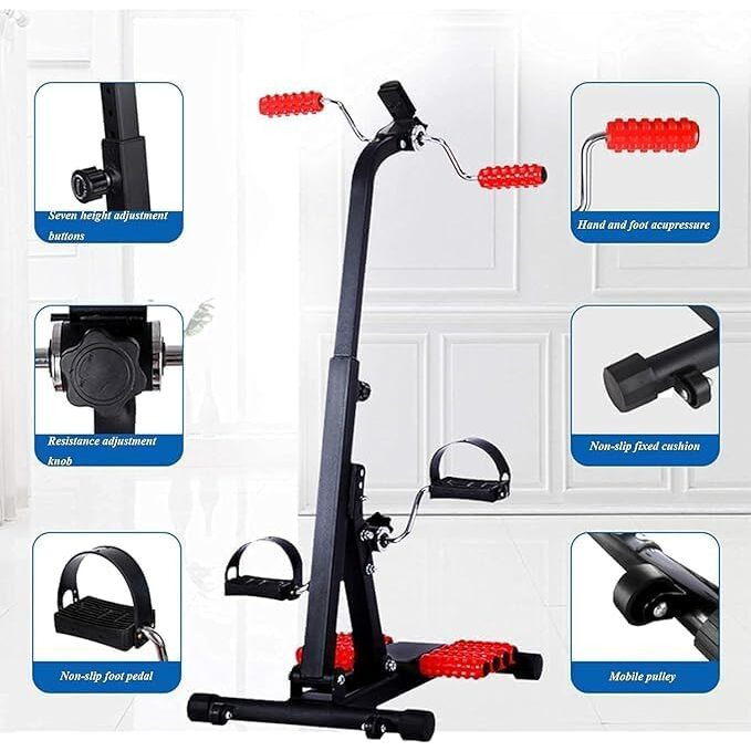 Yogimooni Strength Fitness Master Gym Mini Exercise Bike Portable Home Pedal Exerciser Home Gym Fitness Leg Arm Cardio Training For Pregnant Women, Elderly, Disabled, Men, Physio Bike
