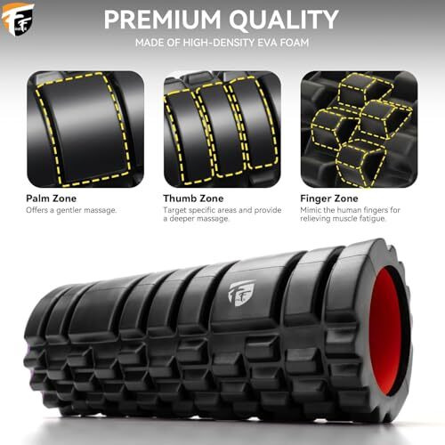 Firstfit Foam Roller For Deep Tissue Muscle Massage Exercise Fitness And Pain Relief Equipment-Black