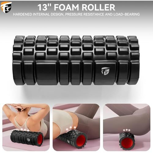 Firstfit Foam Roller For Deep Tissue Muscle Massage Exercise Fitness And Pain Relief Equipment-Black