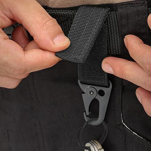 Optifit 2Pcs Outdoor Gear Durable Carabiner Multi Purpose Easy Attachment For Belt, Backpack, Portable Camping Gear Gadget Carabiner Hanging Assistance Piece,Black