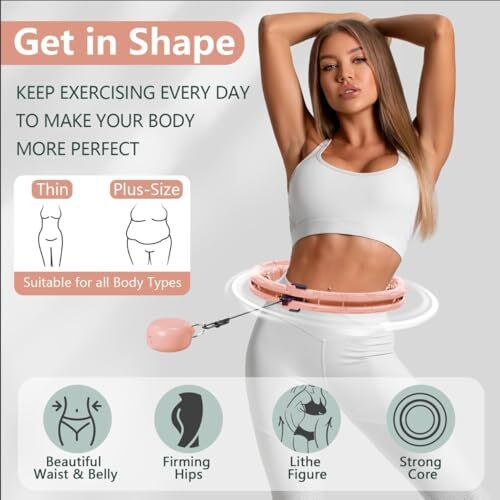 Infinity Hoop Smart Weighted Hula Hoop - Smart Hula Hoop Fit- Exercise Hoola Hoop Exercise Equipment- Adult Hula Hoops For Exercise- Hula Hoops For Women Weight Loss