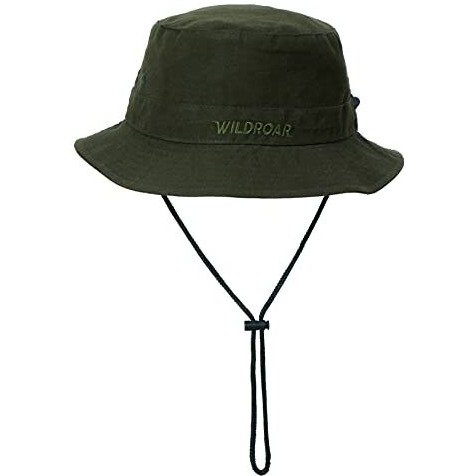 Wildroar Unisex Bucket Hat- Deep Olive- Cotton-Size Adjustable