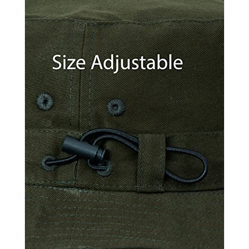 Wildroar Unisex Bucket Hat- Deep Olive- Cotton-Size Adjustable
