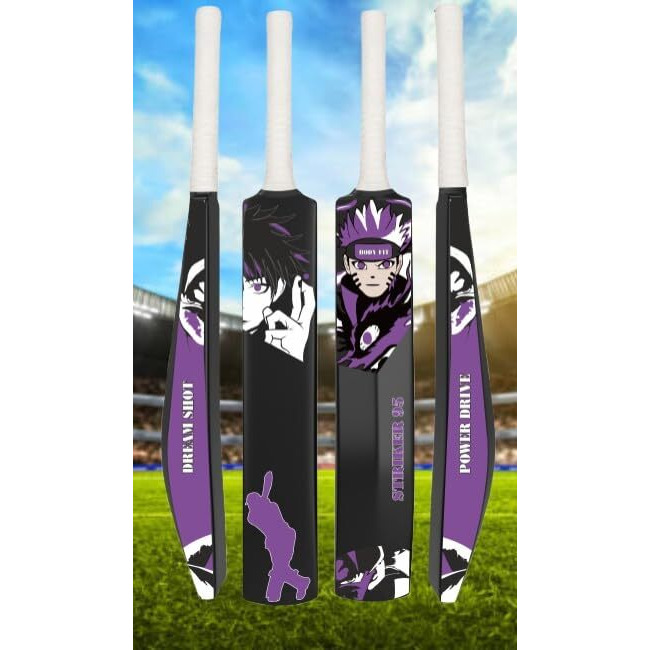 Bodyfit Cricket Bat, Power Drive Series,Anime-Themed Cricket Bat, Black Design, Full Size.