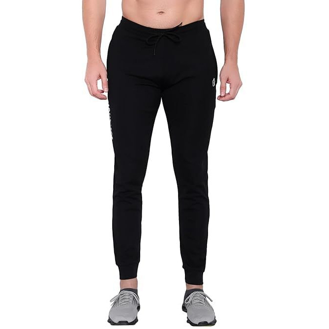 Blue Star Shark Men's Lycra Stretchable Regular Fit Mid Rise Stylish Grip Cargo Joggers Track Pant Lower Pyjama, Black, Xl