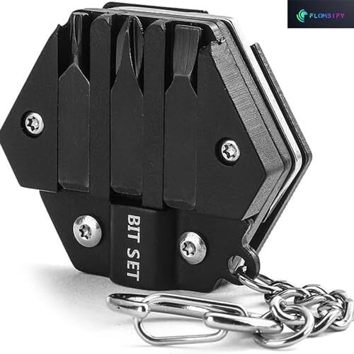 Flombify Ls11 Hexagonal Shape Multi Tool Keychain, Portable Pocket Multitool With Folding Cutter, Screwdriver Set, Bottle Opener, And More For Outdoor Hiking, Camping